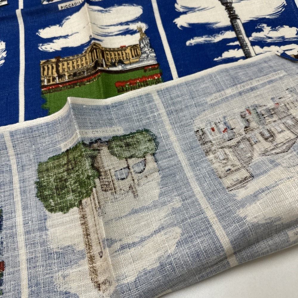 Vtg Linen Tea Towel Wall Hanging London England Landmarks Historic Buildings NEW - Picture 2 of 5